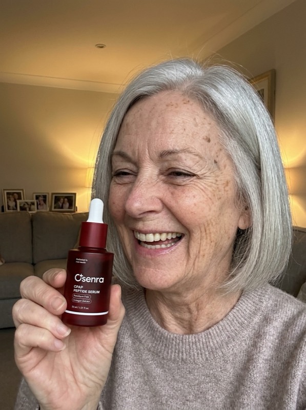 Osenra customer holding the CPAP Peptide Serum