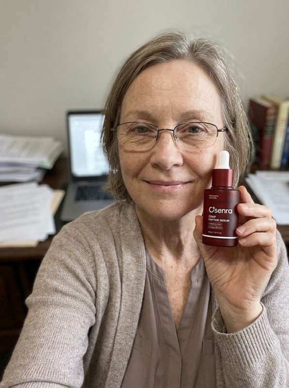 Osenra customer holding the CPAP Peptide Serum