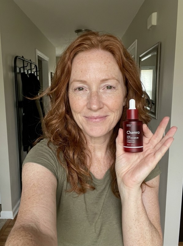 Osenra customer holding the CPAP Peptide Serum