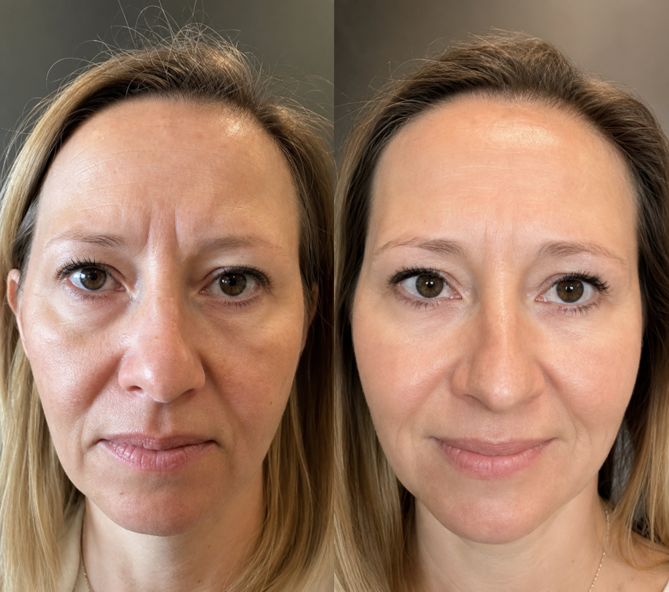 Customer before and after