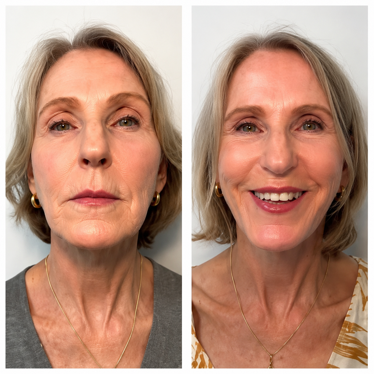 Customer before and after
