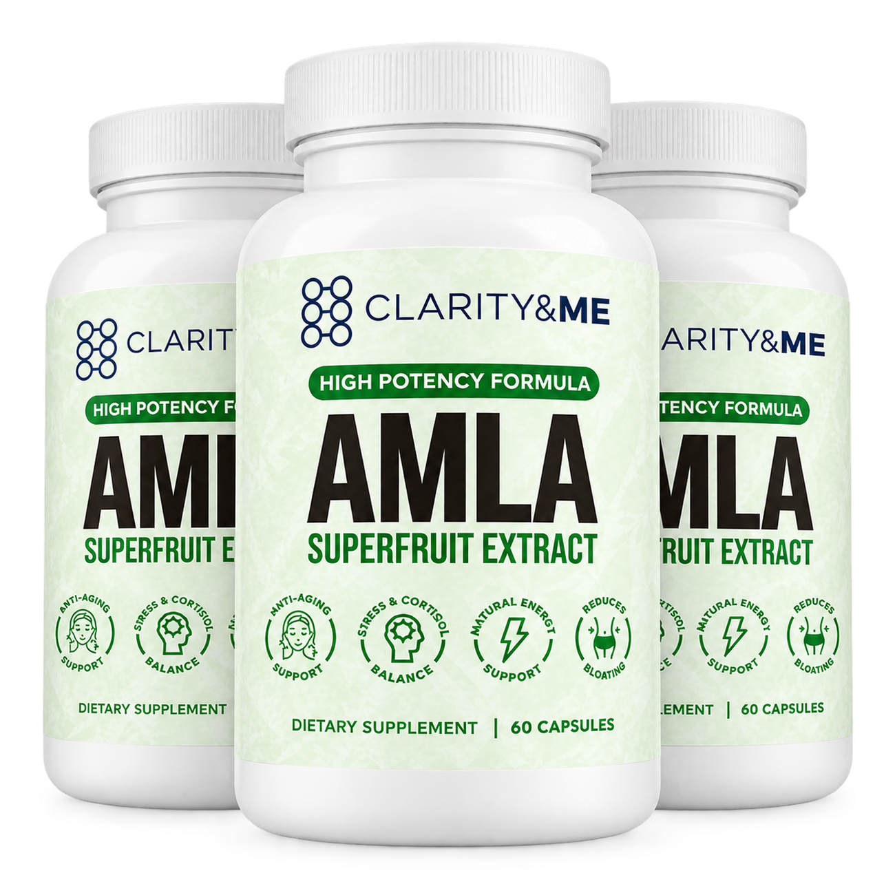Three bottles of Clarity&Me Amla Superfruit Extract