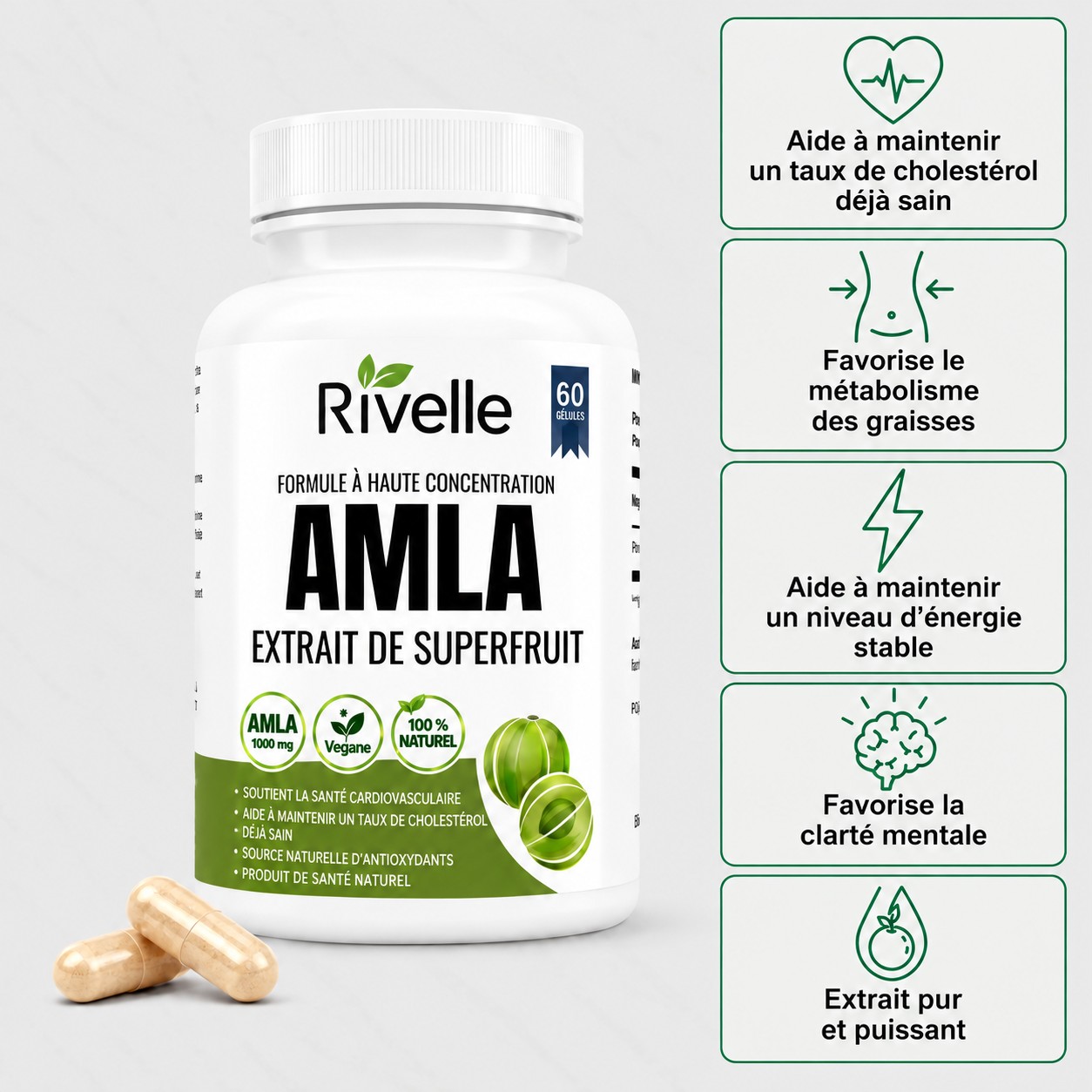 Gélules d'Amla Superfruit Rivelle