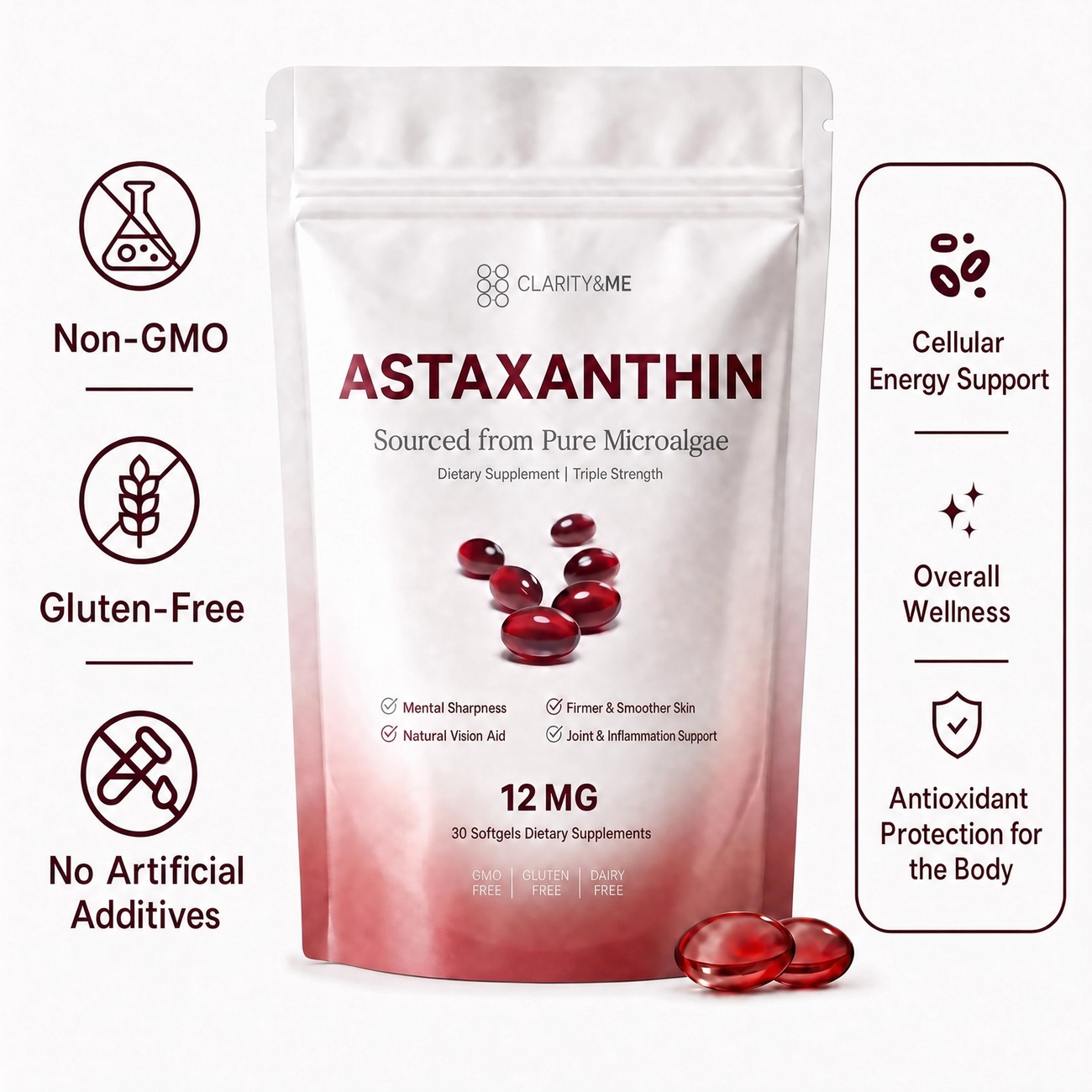 Clarity&Me Astaxanthin – Nature's Most Powerful Antioxidant