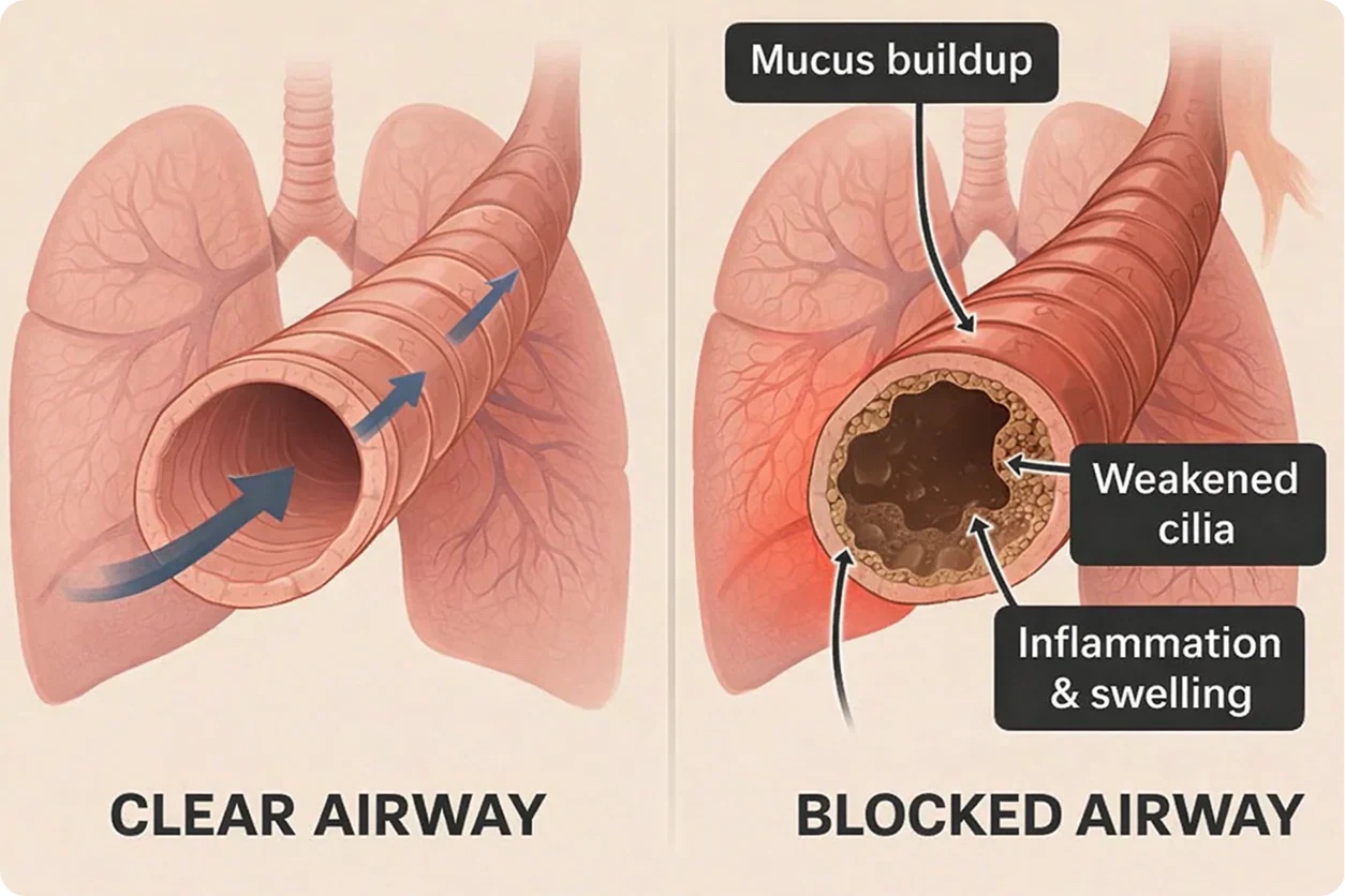 Clear airway vs blocked airway