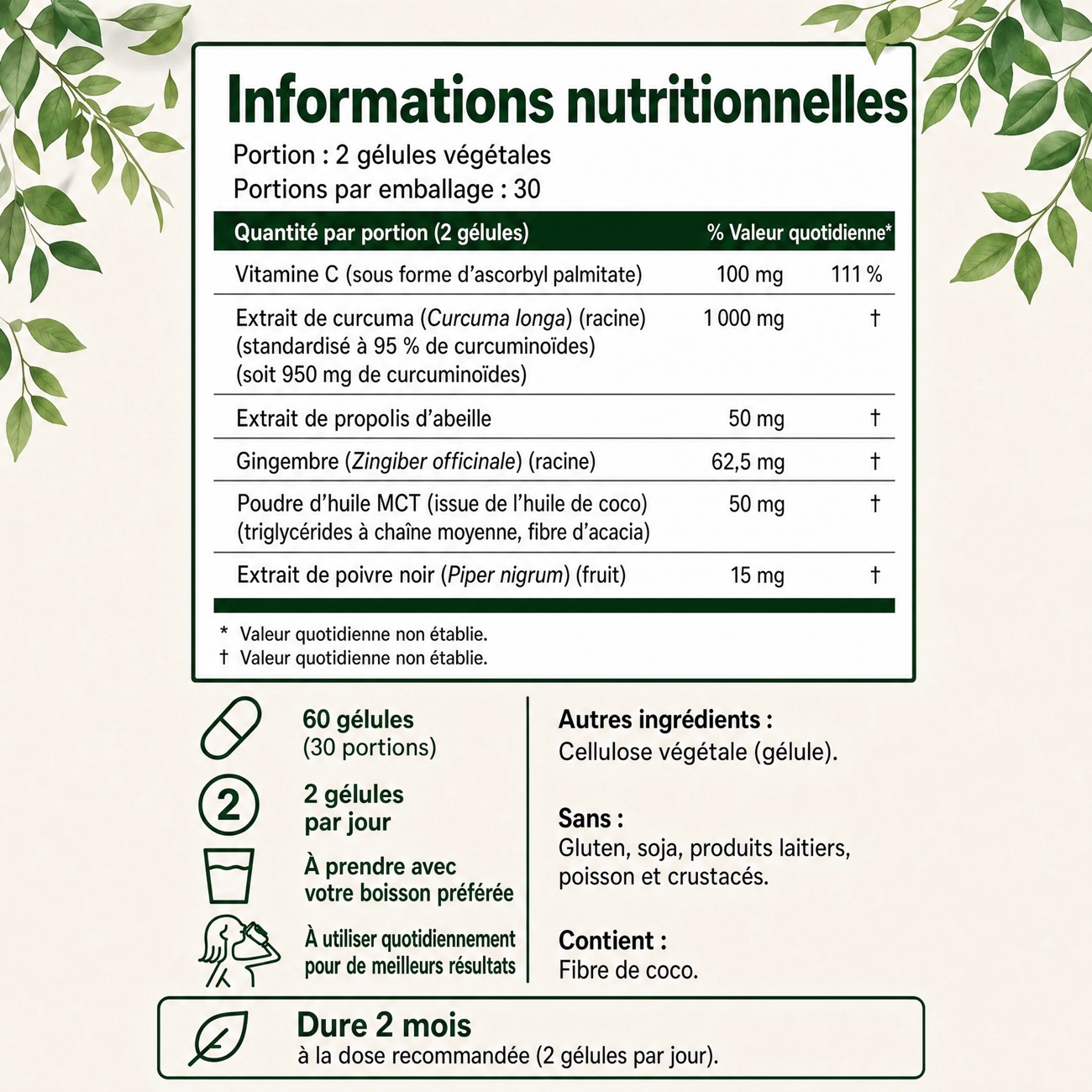 Informations nutritionnelles