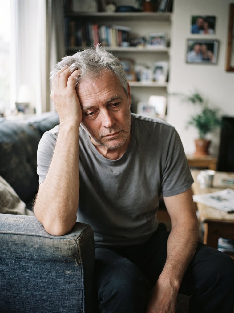 Man feeling tired and run down