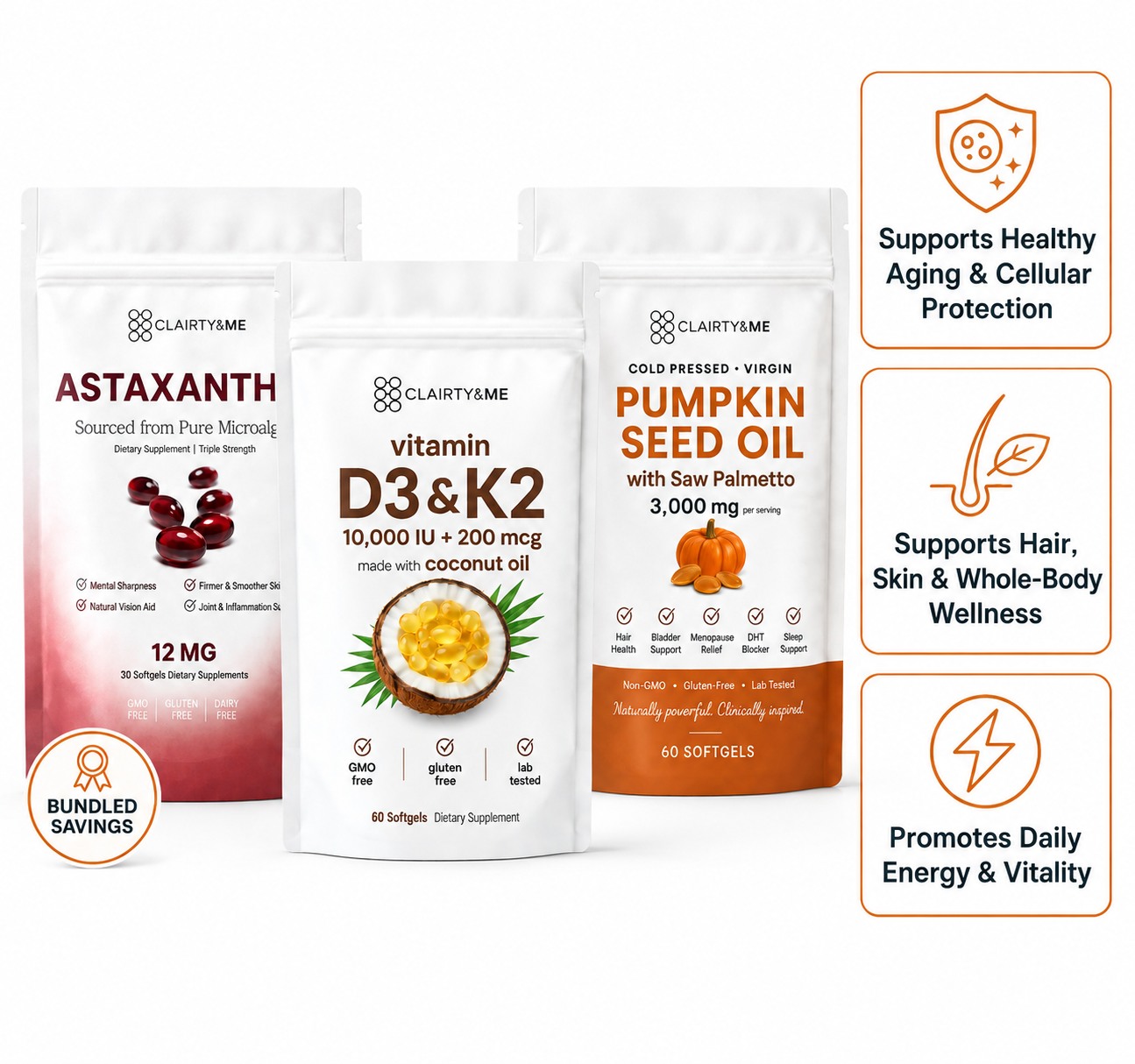 Anti-Aging Bundle: Astaxanthin + Pumpkin Seed Oil