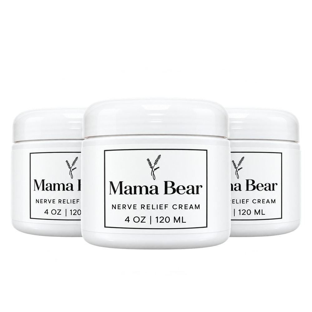 Three jars of Mama Bear Nerve Relief Cream
