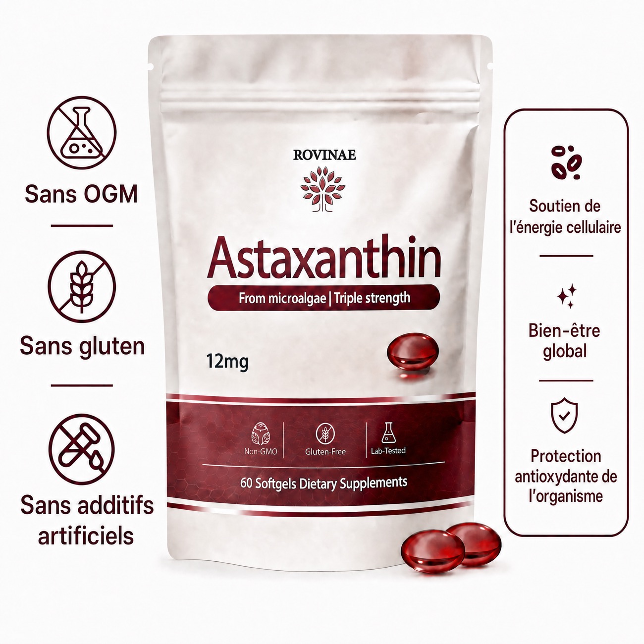 Rovinae Astaxanthine – L'antioxydant le plus puissant de la nature